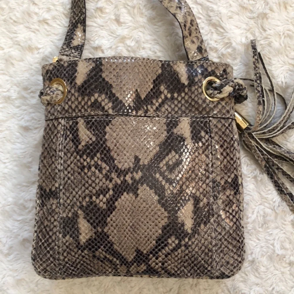 Michael Kors Snake Python Embossed Crossbody Bag Tassel Drawstring